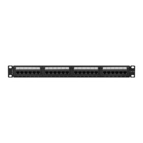   Lanberg PPUA-1024-B 19" 1U 24port Cat.6A UTP árnyékolatlan fekete patch panel