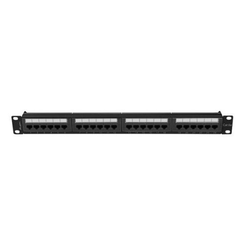 Lanberg PPUA-1024-B 19" 1U 24port Cat.6A UTP árnyékolatlan fekete patch panel