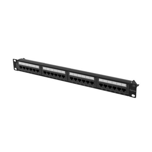 Lanberg PPUA-1024-B 19" 1U 24port Cat.6A UTP árnyékolatlan fekete patch panel