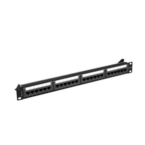 Lanberg PPUA-1024-B 19" 1U 24port Cat.6A UTP árnyékolatlan fekete patch panel