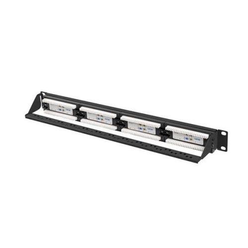 Lanberg PPUA-1024-B 19" 1U 24port Cat.6A UTP árnyékolatlan fekete patch panel