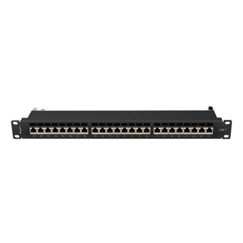 Lanberg PPS7-1024-B 19" 1U 24port Cat.7 FTP árnyékolt fekete patch panel
