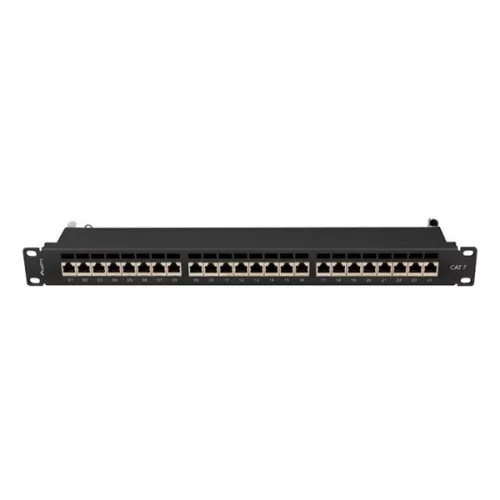 Lanberg PPS7-1024-B 19" 1U 24port Cat.7 FTP árnyékolt fekete patch panel