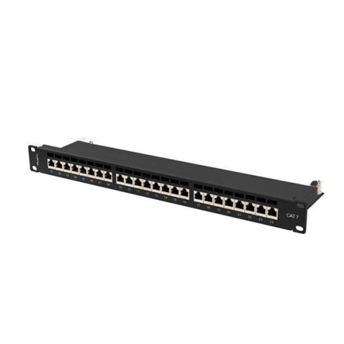 Lanberg PPS7-1024-B 19" 1U 24port Cat.7 FTP árnyékolt fekete patch panel