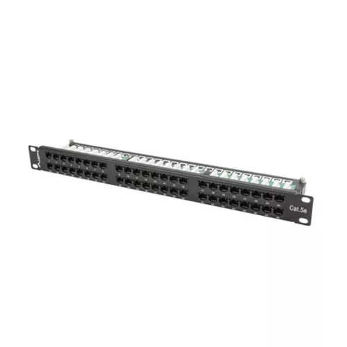 Lanberg PPU5-1048-B 19" 1U 48port Cat.5e UTP árnyékolatlan fekete patch panel