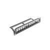 Lanberg PPKS-9112-B 10"/1U üres fekete patch panel 12 db Keystone jack fogadására, kábeltartóval