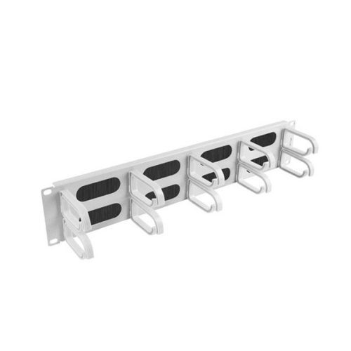 Lanberg AK-1204-S 19" 2U műanyag gyűrűs szürke kábelrendező fésűs bevezetővel