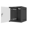 Lanberg WF10-2306-10B 10" 6U SZÉL:280mm MÉLY:310mm MAG:336mm lapraszerelt üvegajtós fekete fali rack szekrény