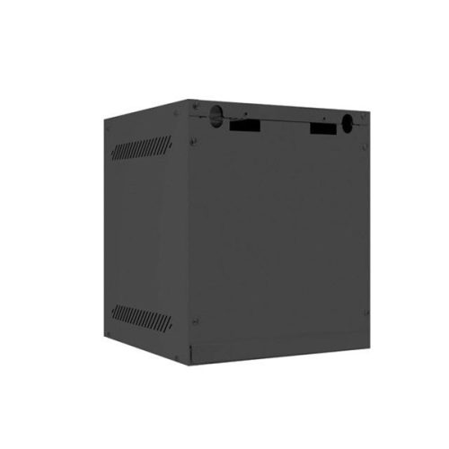 Lanberg WF10-2306-10B 10" 6U SZÉL:280mm MÉLY:310mm MAG:336mm lapraszerelt üvegajtós fekete fali rack szekrény