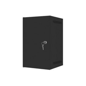   Lanberg WF10-2309-00B 10" 9U SZÉL:280mm MÉLY:310mm MAG:469mm lapraszerelt fémajtós fekete fali rack szekrény