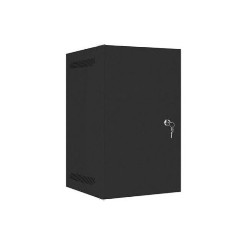 Lanberg WF10-2309-00B 10" 9U SZÉL:280mm MÉLY:310mm MAG:469mm lapraszerelt fémajtós fekete fali rack szekrény