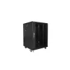 Lanberg FF01-6615-12B 19" 15U SZÉL:600mm MÉLY:600mm MAG:848mm lapraszerelt üvegajtós fekete rack szekrény