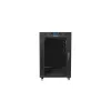 Lanberg FF01-6815-12BL 19" 15U SZÉL:600mm MÉLY:800mm MAG:898mm lapraszerelt LCD üvegajtós fekete rack szekrény