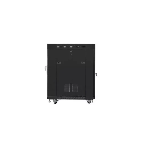 Lanberg FF01-6815-12BL 19" 15U SZÉL:600mm MÉLY:800mm MAG:898mm lapraszerelt LCD üvegajtós fekete rack szekrény