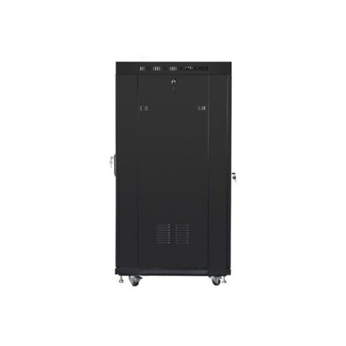 Lanberg FF01-8015-23BL 19" 15U SZÉL:800mm MÉLY:1000mm MAG:905mm lapraszerelt LCD hálós fémajtós fekete rack szekrény