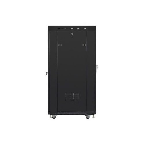 Lanberg FF01-8822-12BL 19" 22U SZÉL:800mm MÉLY:1000mm MAG:1239mm lapraszerelt LCD üvegajtós fekete rack szekrény