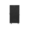Lanberg FF01-8027-12BL 19" 27U SZÉL:800mm MÉLY:1000mm MAG:1431mm lapraszerelt LCD üvegajtós fekete rack szekrény