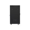 Lanberg FF01-8027-12BL 19" 27U SZÉL:800mm MÉLY:1000mm MAG:1431mm lapraszerelt LCD üvegajtós fekete rack szekrény