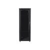 Lanberg FF01-6837-12B 19" 37U SZÉL:600mm MÉLY:800mm MAG:1826mm lapraszerelt üvegajtós fekete rack szekrény