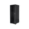 Lanberg FF01-6837-12B 19" 37U SZÉL:600mm MÉLY:800mm MAG:1826mm lapraszerelt üvegajtós fekete rack szekrény
