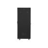 Lanberg FF01-6837-12B 19" 37U SZÉL:600mm MÉLY:800mm MAG:1826mm lapraszerelt üvegajtós fekete rack szekrény