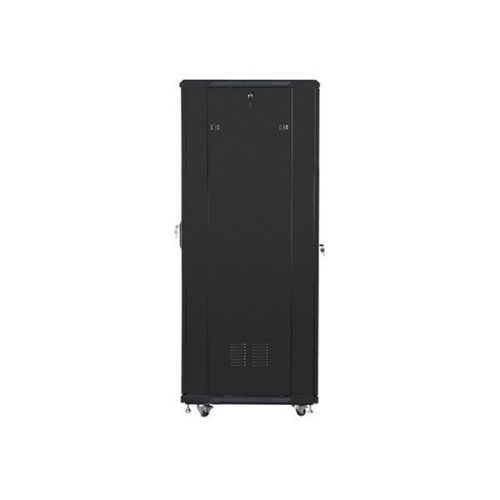 Lanberg FF01-6837-12B 19" 37U SZÉL:600mm MÉLY:800mm MAG:1826mm lapraszerelt üvegajtós fekete rack szekrény