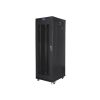 Lanberg FF01-6837-23BL 19" 37U SZÉL:600mm MÉLY:800mm MAG:1876mm lapraszerelt LCD hálós fémajtós fekete rack szekrény