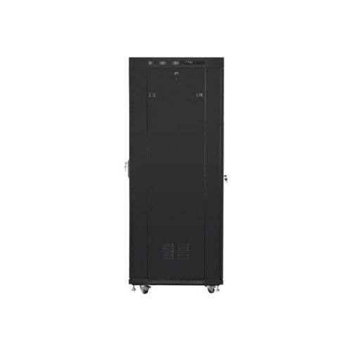 Lanberg FF01-6837-23BL 19" 37U SZÉL:600mm MÉLY:800mm MAG:1876mm lapraszerelt LCD hálós fémajtós fekete rack szekrény