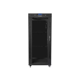   Lanberg FF01-8037-12BL 19" 37U SZÉL:800mm MÉLY:1000mm MAG:1883mm lapraszerelt LCD üvegajtós fekete rack szekrény