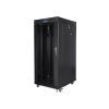 Lanberg FF01-8037-12BL 19" 37U SZÉL:800mm MÉLY:1000mm MAG:1883mm lapraszerelt LCD üvegajtós fekete rack szekrény
