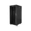 Lanberg FF01-8037-12BL 19" 37U SZÉL:800mm MÉLY:1000mm MAG:1883mm lapraszerelt LCD üvegajtós fekete rack szekrény