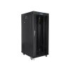 Lanberg FF01-8037-12BL 19" 37U SZÉL:800mm MÉLY:1000mm MAG:1883mm lapraszerelt LCD üvegajtós fekete rack szekrény