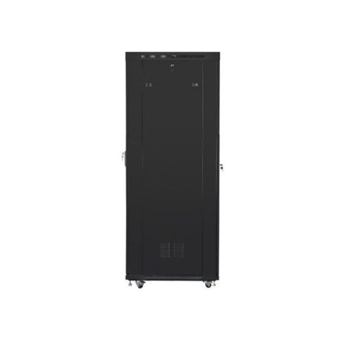 Lanberg FF01-8037-23BL 19" 37U SZÉL:800mm MÉLY:1000mm MAG:1876mm lapraszerelt LCD hálós fémajtós fekete rack szekrény