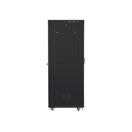 Lanberg FF01-8037-23BL 19" 37U SZÉL:800mm MÉLY:1000mm MAG:1876mm lapraszerelt LCD hálós fémajtós fekete rack szekrény