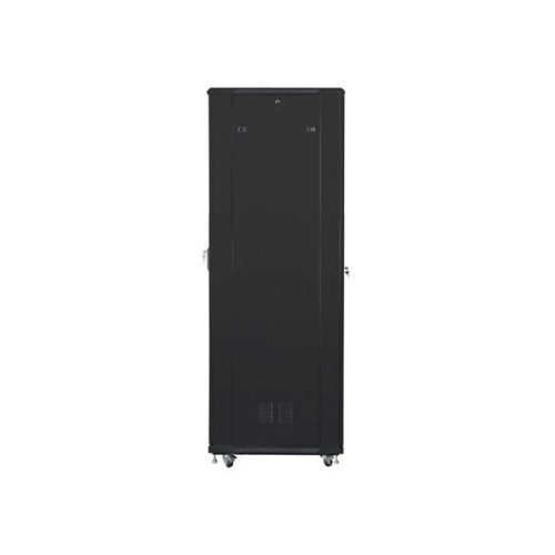 Lanberg FF01-8837-12B 19" 37U SZÉL:800mm MÉLY:800mm MAG:1826mm lapraszerelt üvegajtós fekete rack szekrény