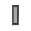 Lanberg FF01-6842-23BL 19" 42U SZÉL:600mm MÉLY:800mm MAG:2097mm lapraszerelt LCD hálós fémajtós fekete rack szekrény