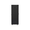 Lanberg FF01-6842-23BL 19" 42U SZÉL:600mm MÉLY:800mm MAG:2097mm lapraszerelt LCD hálós fémajtós fekete rack szekrény