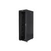 Lanberg FF01-8242-12BL 19" 42U SZÉL:800mm MÉLY:1200mm MAG:2097mm lapraszerelt LCD üvegajtós fekete rack szekrény