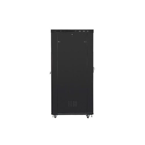 Lanberg FF01-8242-12BL 19" 42U SZÉL:800mm MÉLY:1200mm MAG:2097mm lapraszerelt LCD üvegajtós fekete rack szekrény