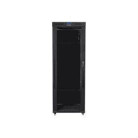   Lanberg FF01-8842-12BL 19" 42U SZÉL:800mm MÉLY:800mm MAG:2097mm LCD lapraszerelt üvegajtós fekete rack szekrény