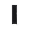 Lanberg FF01-8047-12B 19" 47U SZÉL:800mm MÉLY:1000mm MAG:2270mm lapraszerelt üvegajtós fekete rack szekrény