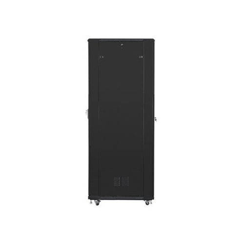Lanberg FF01-8047-12B 19" 47U SZÉL:800mm MÉLY:1000mm MAG:2270mm lapraszerelt üvegajtós fekete rack szekrény