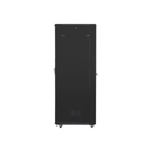 Lanberg FF01-8047-12B 19" 47U SZÉL:800mm MÉLY:1000mm MAG:2270mm lapraszerelt üvegajtós fekete rack szekrény