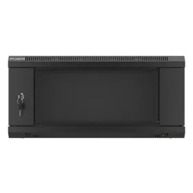   Lanberg WF01-6404-10B 19" 4U SZÉL:600mm MÉLY:450mm MAG:290mm lapraszerelt üvegajtós fekete fali rack szekrény