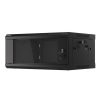 Lanberg WF01-6404-10B 19" 4U SZÉL:600mm MÉLY:450mm MAG:290mm lapraszerelt üvegajtós fekete fali rack szekrény