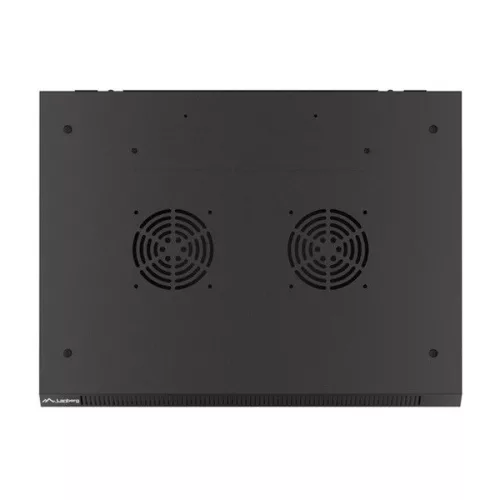 Lanberg WF01-6404-10B 19" 4U SZÉL:600mm MÉLY:450mm MAG:290mm lapraszerelt üvegajtós fekete fali rack szekrény