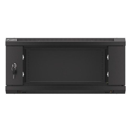 Lanberg WF01-6604-10B 19" 4U SZÉL:600mm MÉLY:600mm MAG:290mm lapraszerelt üvegajtós fekete fali rack szekrény