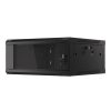 Lanberg WF01-6604-10B 19" 4U SZÉL:600mm MÉLY:600mm MAG:290mm lapraszerelt üvegajtós fekete fali rack szekrény