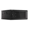 Lanberg WF01-6604-10B 19" 4U SZÉL:600mm MÉLY:600mm MAG:290mm lapraszerelt üvegajtós fekete fali rack szekrény