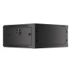 Lanberg WF01-6604-10B 19" 4U SZÉL:600mm MÉLY:600mm MAG:290mm lapraszerelt üvegajtós fekete fali rack szekrény